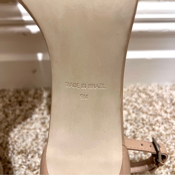 Steve Madden 4.25” Nude Heels Sandals with Ankle Strap Sz 9 - Picture 11 of 13